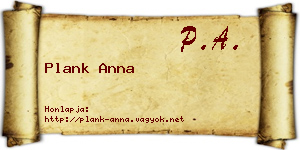 Plank Anna névjegykártya